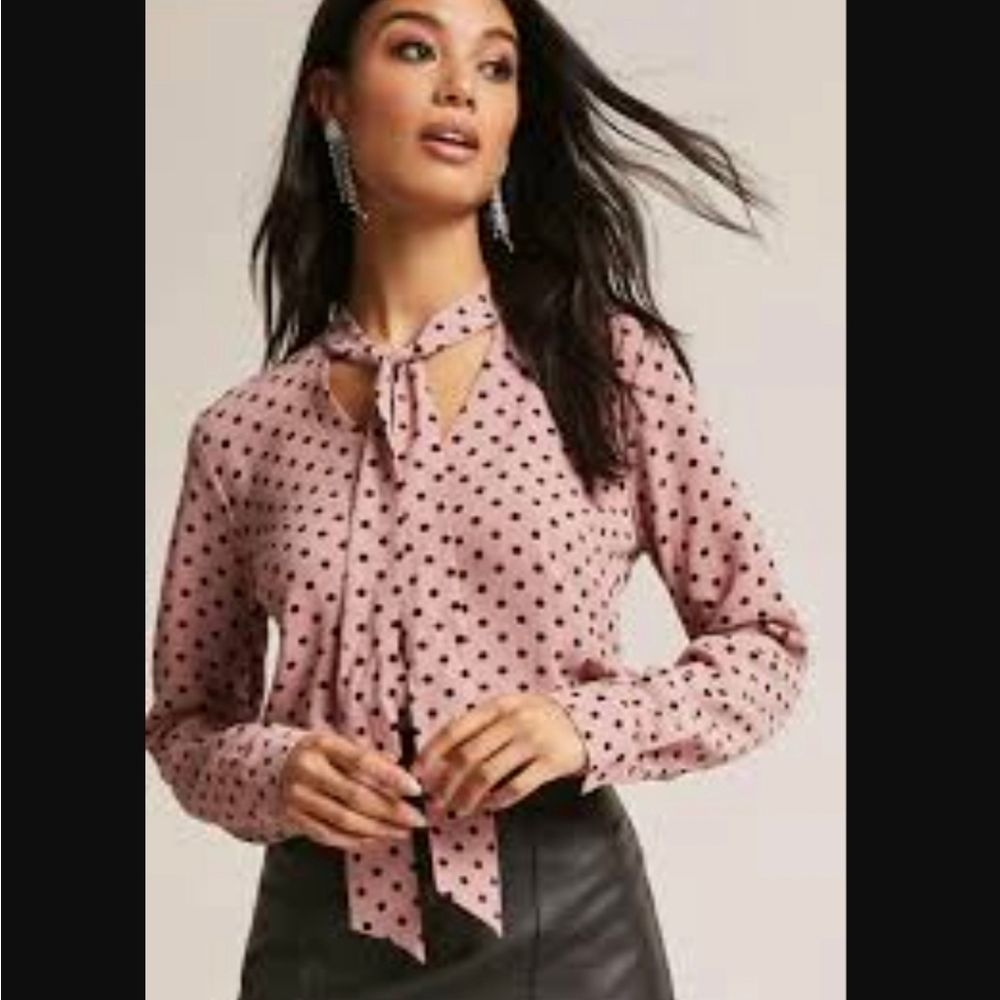 Forever 21 crepe polka dot shirt